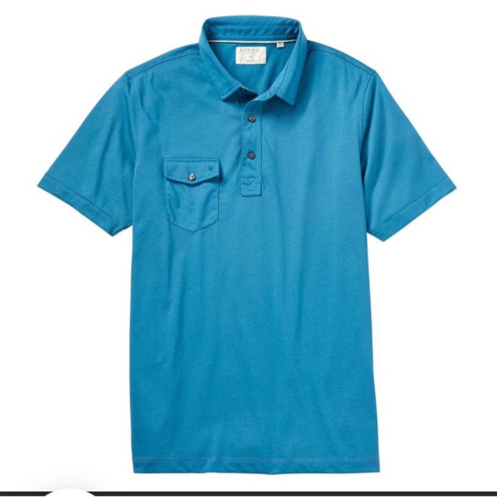 Like New Linksoul Coast Highway Classic Knit Polo Shirt Men Large Teal
